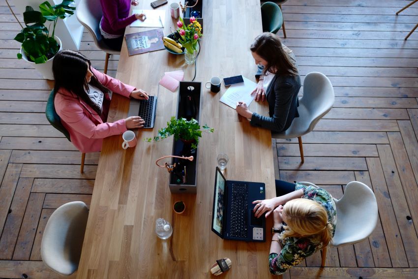 people working in an office