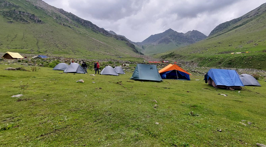 camping in the mountains