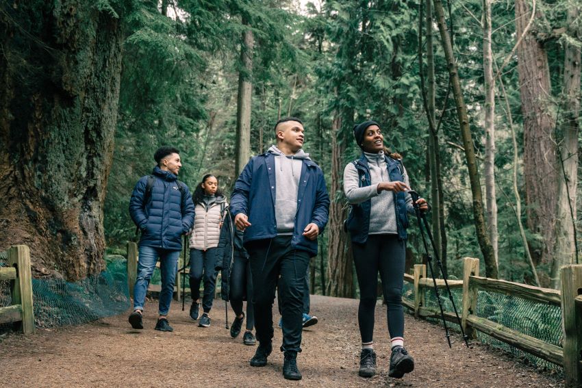 colleagues on a hike