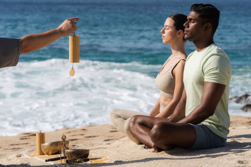 hilton los cabos guided meditation on the beach