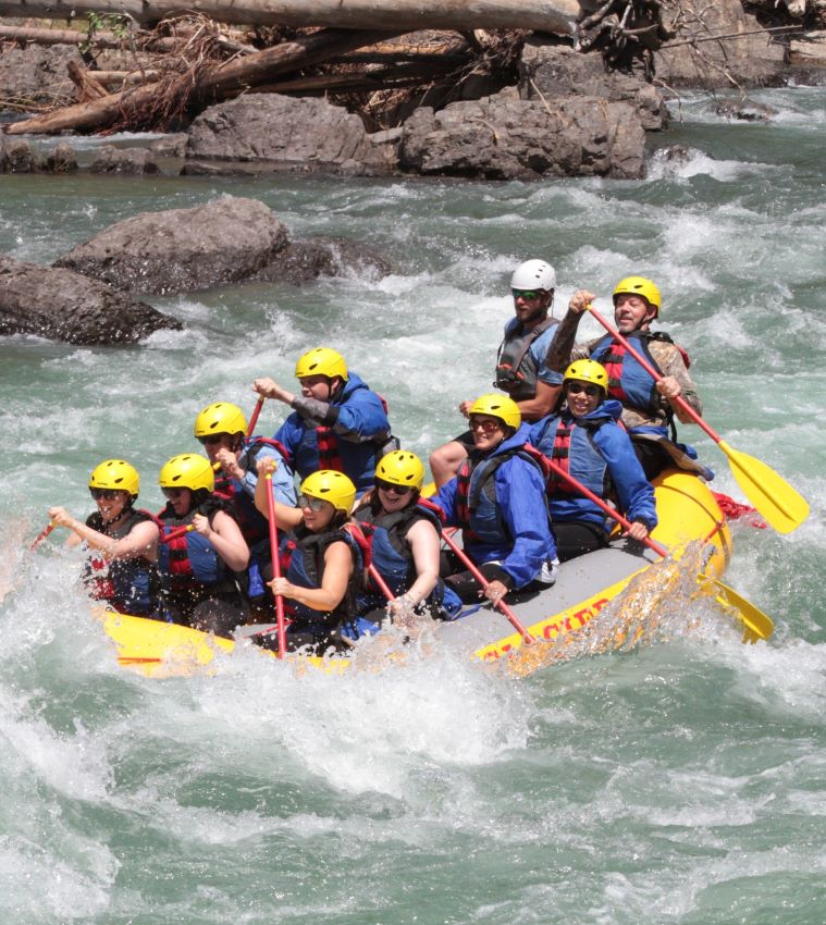 people white water rafting