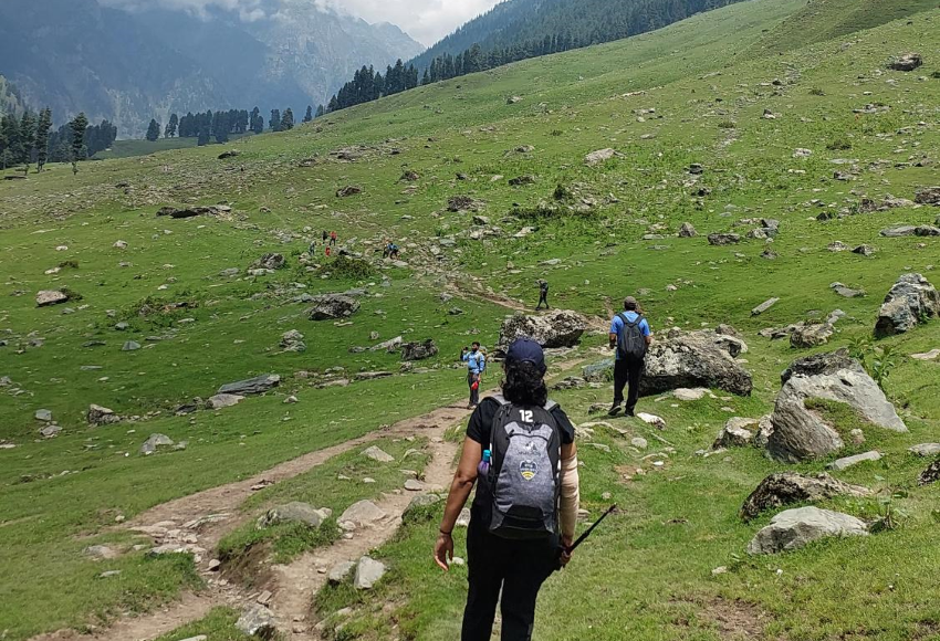 team on a hiking retreat