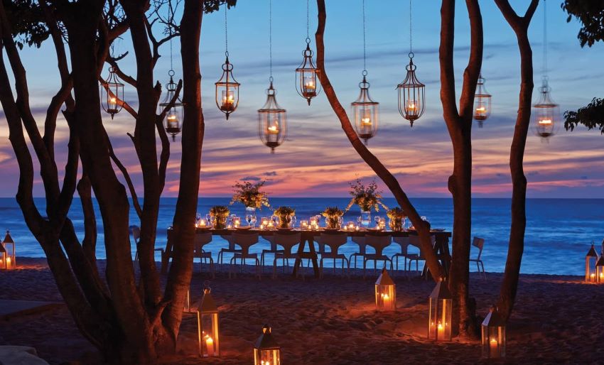 private dinner setup on the beach at four seasons punta mita