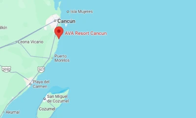 map showing location of ava cancun in mexico