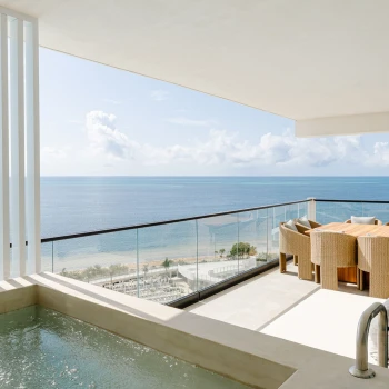 ocean views from balcony of suite at ava resort cancun