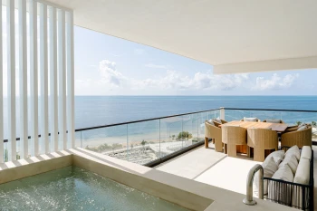 ocean views from balcony of suite at ava resort cancun