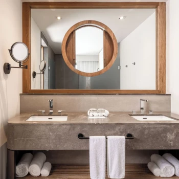 washroom of suite at ava resort cancun