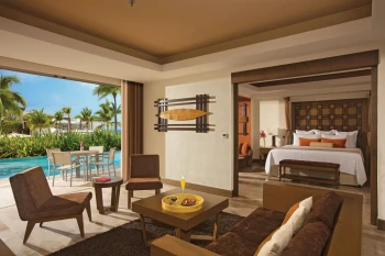 preferred club swim out suite with king bed at Dreams Vallarta Bay