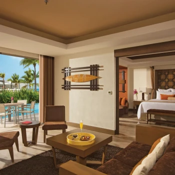 preferred club swim out suite with king bed at Dreams Vallarta Bay