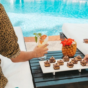 poolside food and drinks at El Dorado Royale