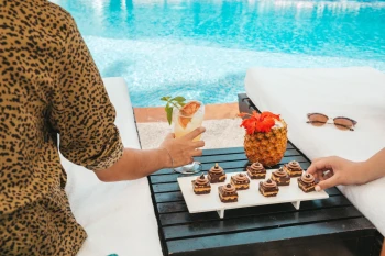 poolside food and drinks at El Dorado Royale