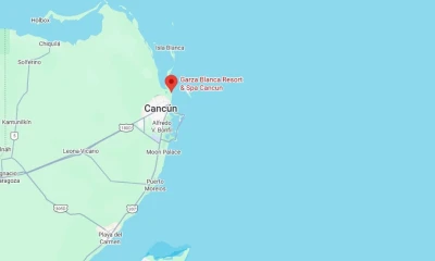 map showing location of garza blanca cancun in Mexico