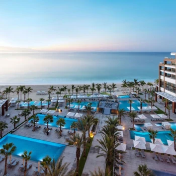 view of Garza Blanca Resort & Spa Los Cabos from the balcony of suite