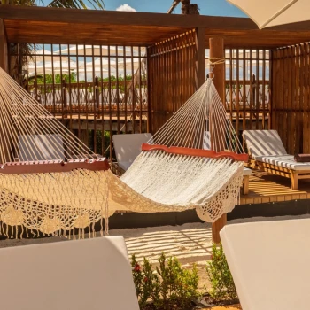 hammock and cabanas at Hyatt Vivid Grand Island