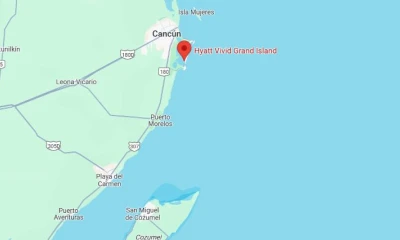 map showing location of Hyatt Vivid Grand Island in Mexico