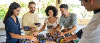 corporate team enjoying snacks at Iberostar Selection Playa Mita
