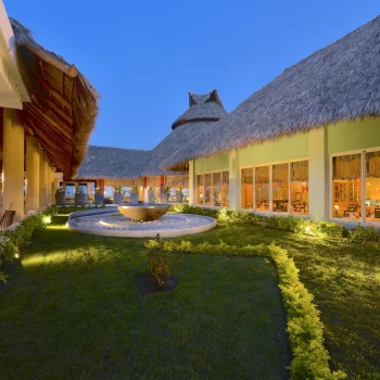 garden and restaurant at Iberostar Selection Playa Mita