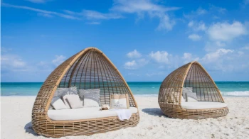 cabanas on the beach at Majestic Elegance Costa Mujeres