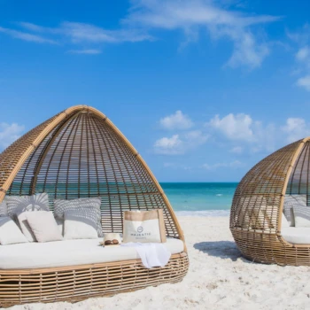 cabanas on the beach at Majestic Elegance Costa Mujeres