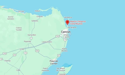 map showing location of majestic elegance costa mujeres in Mexico