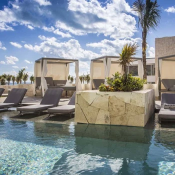 pool and loungers at Majestic Elegance Costa Mujeres