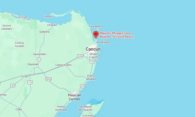 map showing location of majestic mirage costa mujeres in Mexico