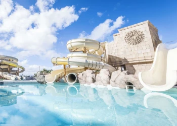 slides at the pool at Majestic Mirage Costa Mujeres