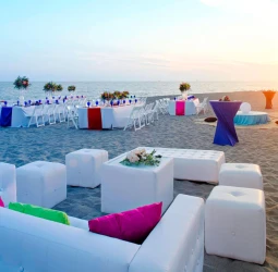 beach event setup at Marriott Puerto Vallarta