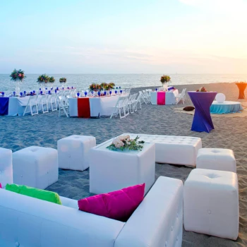 beach event setup at Marriott Puerto Vallarta