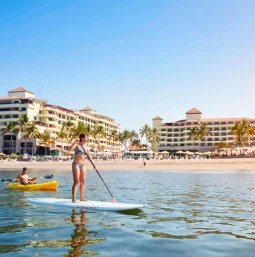 paddle boarding at Marriott Puerto Vallarta