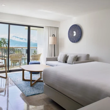 spacious king room at Marriott Puerto Vallarta