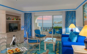 living room of suite at pueblo bonito los cabos