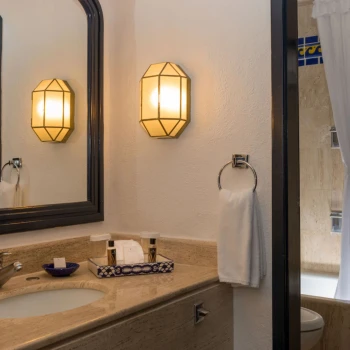 washroom of suite at pueblo bonito los cabos