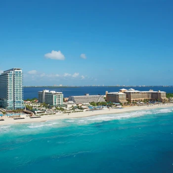aerial view of Secrets The Vine Cancun on the Cancun Hotel Zone strip