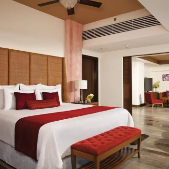 bedroom of preferred club master suite at Secrets Vallarta Bay