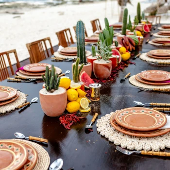 Beachfront Reef venue team lunch setup at The Beachfront by The Fives