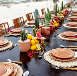 Beachfront Reef venue team lunch setup at The Beachfront by The Fives