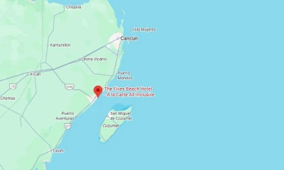 map showing location of The Fives Beach Hotel and Residences in Mexico