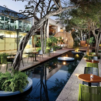 poolside picnic and bbq area at The Fives Beach Hotel and Residences